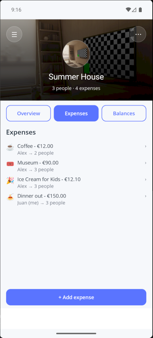 Expenses - every shared expense in one list